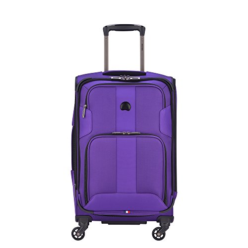 DELSEY PARIS Sky Max Softside Expandable Luggage with Spinner Wheels, Purple, Carry-on 21 Inch