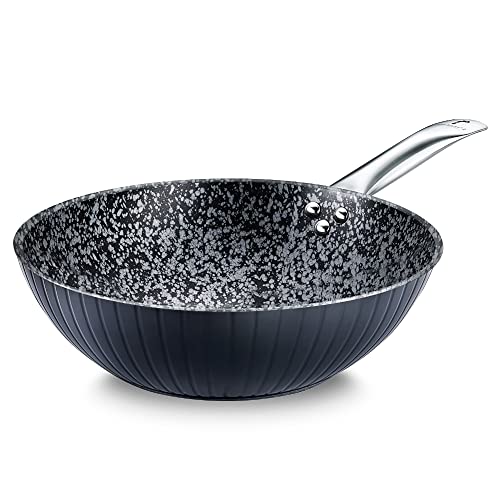 Prestige Durastone Hard Anodised 6 Layer Non-Stick Wok, (28 cm, 3...