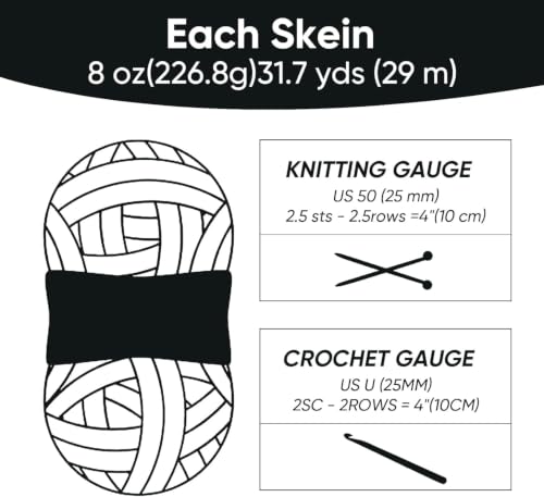 Image of 8 Packs Jumbo Chunky Chenille Yarn - 2040g(72oz) 245 Yards (224m) Bulky Yarn - Chunky Yarn for Hand Knitting Blanket,Cushions, Pet Bed - Soft and Durable(Charcoal)