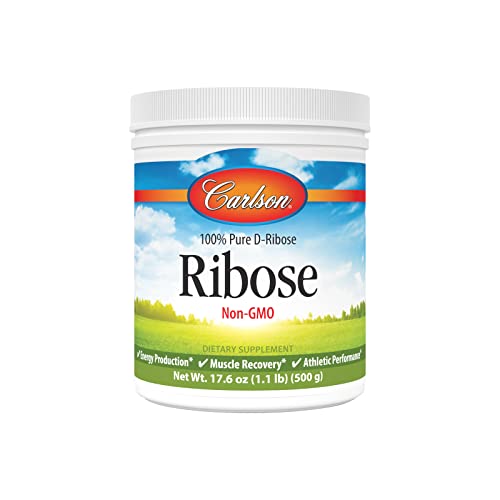 Image of Carlson - Ribose, 100% Pure D-Ribose, Non-GMO, Energy Production, Muscle Recovery & Athletic Performance, 17.6 oz (500 g)