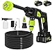 Cordless Pressure Washer Power Washer,21V High Pressure Water Gun with 2 Batteries & Charger,6-in-1 Adjustable Nozzle,5m Hose,Portable Pressure Washers for Patio and Car, Floor Garden Cleaning