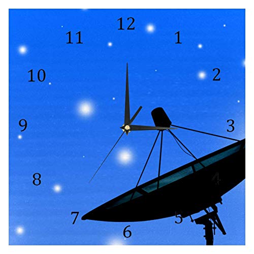 Wanduhr, Satellitenschüssel, batteriebetrieben, Zahlenuhr für Schlafzimmer, Wohnzimmer, Küche, Büro, Heimdekoration, leise und tickt nicht