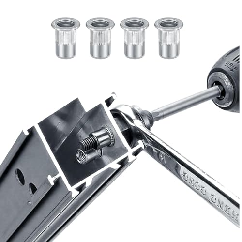 50 Stück M6 Nietmuttern, A2 V2A gewindenieten, Runde Flachkopf Gewinde Rivet Nutsert einnietmuttern, Verwendet zur Befestigung Nietmuttern mit Gewinde für Metall Kunststoffplatten