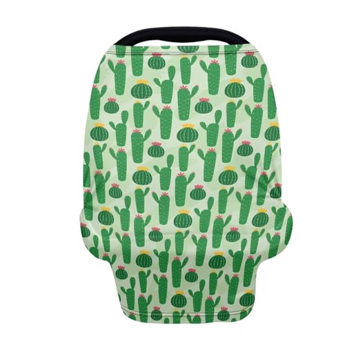 Image of Cactus Car Seat Canopy Cover Dust Cover Sun-Proof Windproof Stroller Canopy Covers Privacy Protection Stretchy Breastfeeding Scarf Nursing Breastfeeding Covers