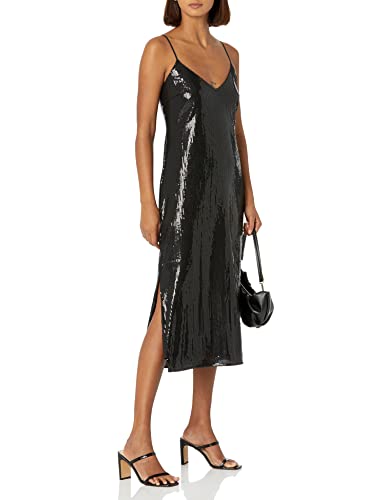 The Drop Women's Zayne Holiday Shine Slip Dress Black Sequins, Xl #TOP25