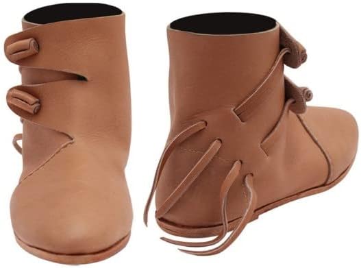 medieval leather Women's Double Toggle Boots Viking Renaissance Medieval