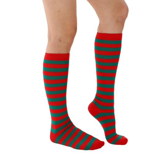 Image of Women's Knee High Athletic Socks Casual Stripes Tube Socks Outdoor Sport Socks