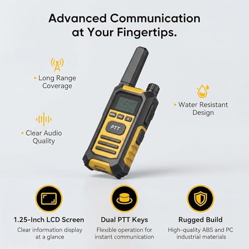 BF-OG300 FRS Walkie Talkies Long Range Rechargeable, IP67 Waterproof Two Way Radio with USB-C Charging, 1500mAh Battery, VOX, Emergency Alarm for Adults Hiking Camping (2 Pack) - Image 4