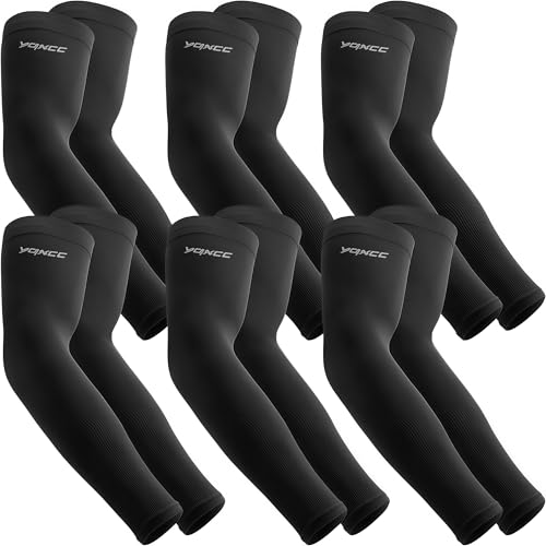 YQXCC 6 Pairs Arm Sleeves, UV Sun Protection UPF 50 Cooling Sleeves, Sports Compression Arm Covers...