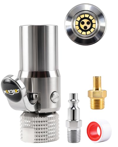 GODESON Locking Air Chuck 12-Jaw No-Leak Design 1/4 NPT Closed Flow Tire Chuck Quick Connect Tire Inflator Nozzle for Schrader Valves - Air Compressor Attachment for Cars Trucks & RV
