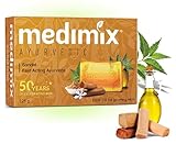3 x Medimix Ayurvedic Herbal Soap with Sandal & Eladi Oils 125g x 3 (Pack of 3) Effective for Skin Blemishes by Medimix