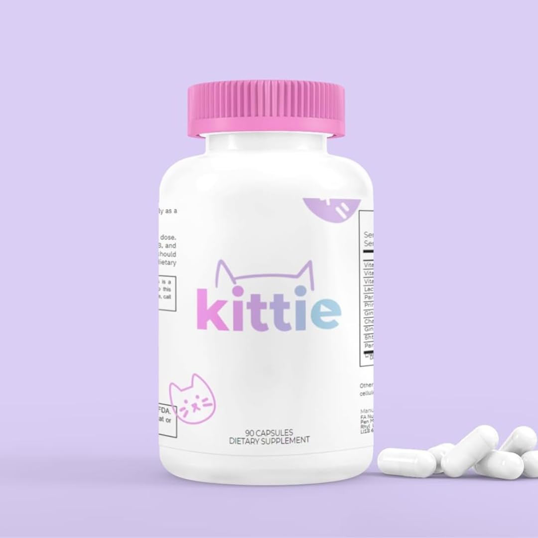 Kittie PMS Support Supplement - All-Natural Relief with EPO, Probiotics, Chasteberry, Magnesium, Iron & More - Reduces Cramps, Bloating & Mood Swings - 90 Capsules