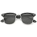 zeroUV - Polarized Lens Classic Half Frame Horn Rimmed Sunglasses 50mm (Black-Silver/Smoke Polarized)