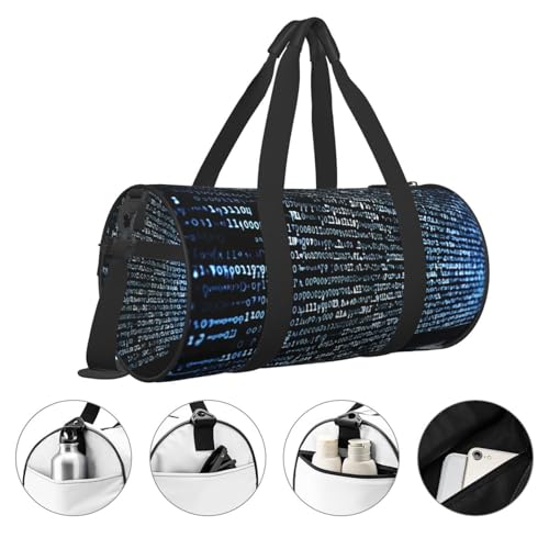 Sac de sport avec code de programmation pour voyage en toile noir - 5