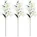 Shiny Flower 9 Heads Artificial Flower Bouquet Artificial Lily Flowers Fake Easter Tiger Lily Floral Arrangements Wedding Bouquets Home Office Garden Party Hotel Decoration 3 Pcs White 39.4 inch