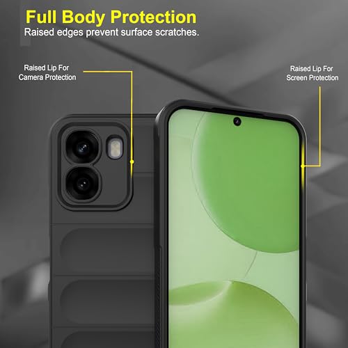 Image of Zapcase Back Case Cover for Oppo K14x 5G | Compatible for Oppo K14x 5G Back Cover | Liquid Silicon Magic Case with Camera Protection | Black