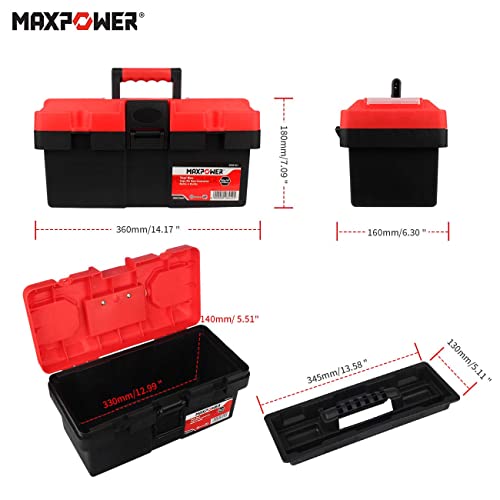 Maxpower Small Tool Box 14-Inch And 16-Inch, Plastic Carrying Tool Boxes For Home #TOP1