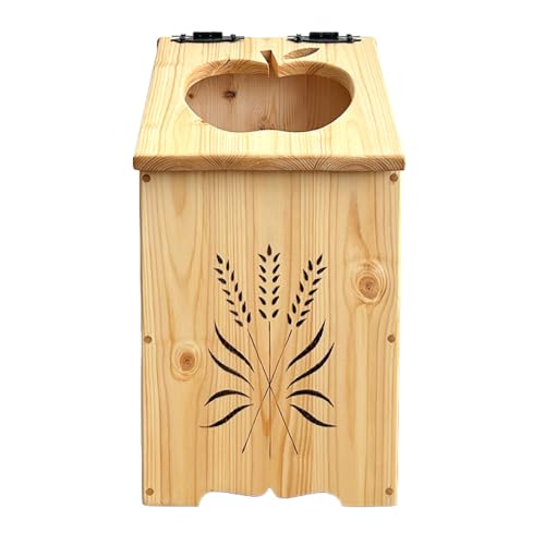 北海道産 天然木の手づくり ゴミ箱(りんご形)