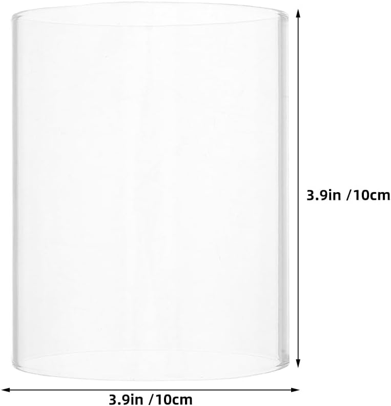 PRETYZOOM 4x4 Inch Glass Candle Sleeve Cylinder Windproof Hurricane Candle Holder Lid - Image 2