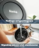 lionto Miska ze stali nierdzewnej, 825 ml, antypoślizgowa miska na wodę dla psów i kotów z silikonowymi podkładkami, odporna na rdzę, przystosowana do zmywarki, czarna