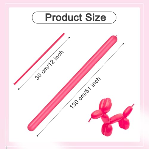 Image of Hot Pink Long Balloons - 260 Balloons for Balloon Arch & Party Decor, 100P