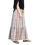 [サニーレーベル] スカート リネン混マドラスチェックスカート レディース LAA5-25O901 オレンジ系 FREE