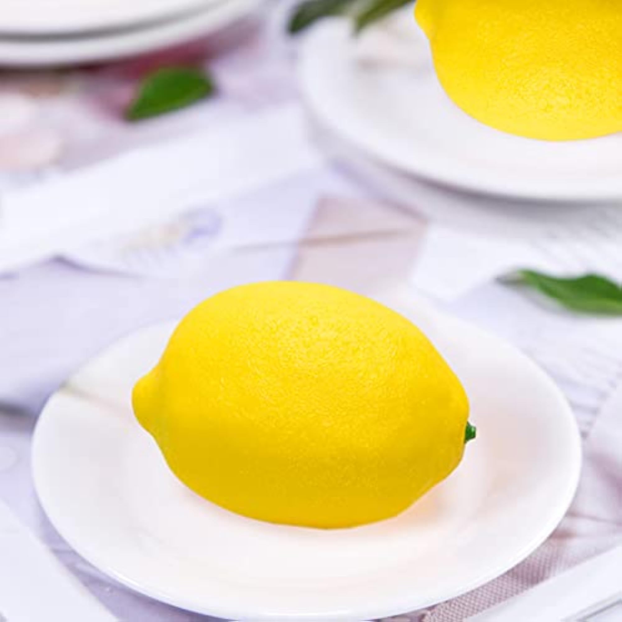 12 pcs Fake Lemons Decorative Fruit Tray