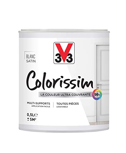 V33 Peinture multi-supports COLORISSIM® SAT Blanc SATIN 0,5 L