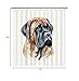 Ganshan Bi Cute Mastiff Dog Portrait Shower Curtain Watercolor Animal Pet Puppy Print Bath Curtains for Bathroom Home Decoration with 12 Hooks 72x80 Inch