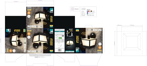 Eglo LED Outdoor wall lamp Altilia, Solar Light with Motion Detector, Outside Porch Lighting Made of Plastic in Black and White, IP44 - Image 3