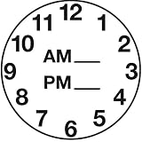 Clock Dot Labels White Black Imprint - 1 1/4'Dia 1000 Per Roll