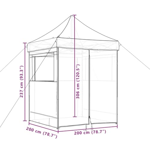 Tente de réception pliable imperméable à parois latérales modulables