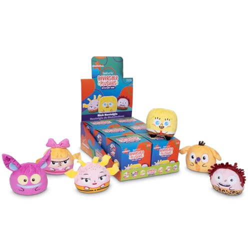Image of TeeTurtle Nickelodeon Nick Nostalgia Series Reversible Plushie Mystery Box - 3-Inch Two-Sided Blind Box Plush with Embroidered Details - Cute Surprise Toy for Kids, Teens, and Adult