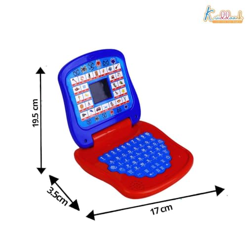 Image of Spiderman Educational Learning Laptop Toy for Kids with LED Display & Music, Preschool Computer for Boys & Girls 3+ Years, ABC Alphabet & Number Learning, Birthday Gift - Blue & Red
