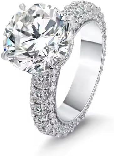 4 Cts Round Cut Diamond engagement ring,14 Kt Gold plated wedding Gift,full internity diamond ring,Round cut engagement ring,GIfted For Her.size 3-12