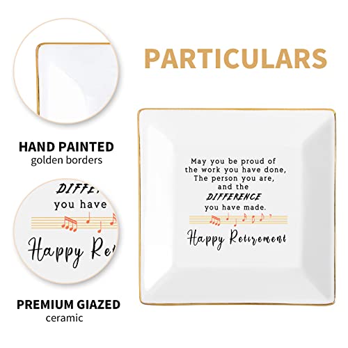 Image of Retirement Gifts for Women 2024 Teacher Happy Retirement Decorations Dish