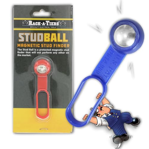 Rack-A-Tiers Stud Ball - Magnetic Stud Finder, Stud Detector, Stud Magnet, Detect Nails, Screws, & Metal Through Drywall, 27 Pounds of Pull, No Batteries Required (52300)