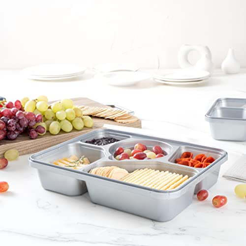 Restaurantware-Futura 63 Ounce Meal Prep Containers With Lids, 100 Tamper-Evident To Go Containers - Microwavable, Disposable, Silver Plastic Food Containers With Lids, For Take Out or Lunches by Restaurantware - Image 4