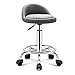 FMHCTN Chaise de Tabouret Roulant Rond avec Roues et Dossier, Tabouret pivotant à Hauteur réglable, Chaise de siège en émulsion Confortable, tabourets Robustes pour Magasin/beauté/Salon/Spa/Tatt Gris