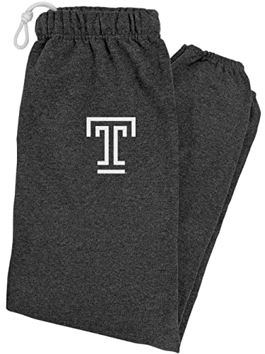 LOGOVISION Temple University Primary Logo Mens Jogger Sweatpants, Charcoal Heather, Small