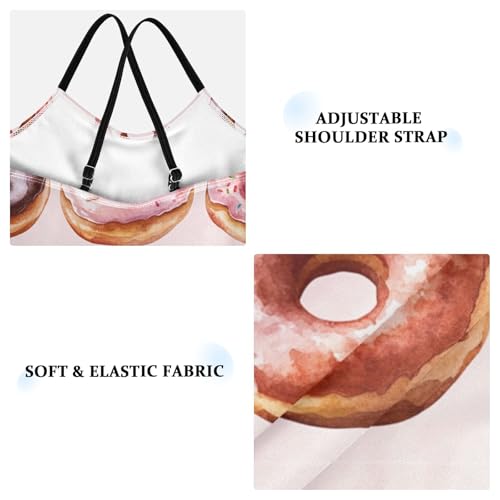 Pigsaly Girls One Piece Swimsuits Watercolor Purple White Pink Donuts Kids Cross Back Swimwear Beach Sport Bathing Suit 3T3