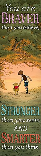 Eureka Bannière verticale Winnie l'ourson pour salle de classe, Braver Than You Believe, mesure 114,3 x 30,5 cm