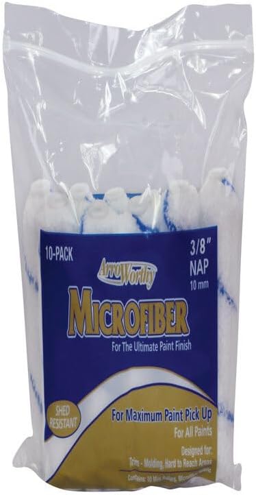 Microfiber 6.5" W x 3/8" Mini Paint Roller Cover 10 Pk. - Case of: 1