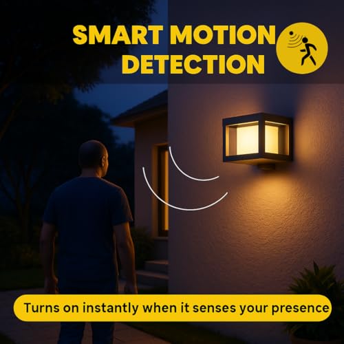 Image of XERGY Glass, Plastic Modern Black Outdoor Solar Wall Light with Motion Sensor, Wall Lanterns Lighting Waterproof for Driveway, Balcony Terrace, Yard