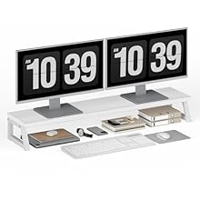 Sturdy & Long-Lasting Construction: Crafted from high-quality particleboard and reinforced with metal legs, this monitor stand is built for daily durability. The non-slip pads on the base keep it firmly in place on your desk, delivering a stable and ...