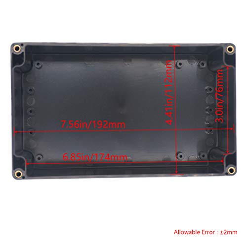 Otdorpatio Project Box Abs Plastic Black Electrical Boxes Ip65 Waterproof Diy Electronic Junction Box Power Enclosure 7.87 X4.72 X2.95 Inch (200X120X75 Mm) #TOP2