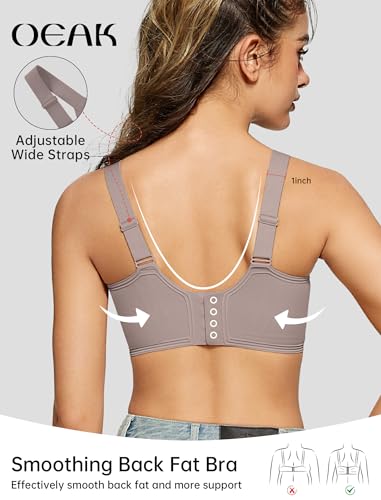 OEAK Womens Seamless Push Up Bras No Underwire Full Coverage Anti Sagging Comfortable Bras V Neck Bra Wireless Everyday Bra Grey,XL3