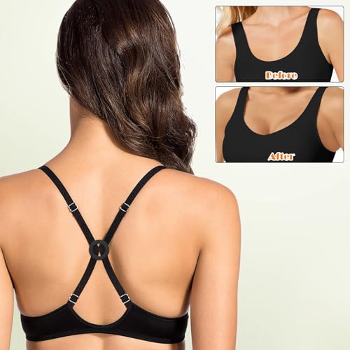 Hariendny 9pcs Bra Connector Racer Bra Strap Clips for Cleavage Control, Adjustable Anti-Slip Racer Back Clips Strap Holders, Non Slip Bras Accessory for Women - Thumbnail 5