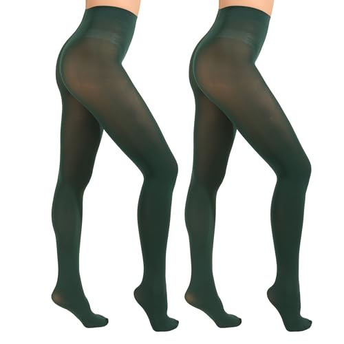 Image of Paralinda 2 Pairs Women's Solid Color Tights 80D, Soft Opaque Microfiber Tights