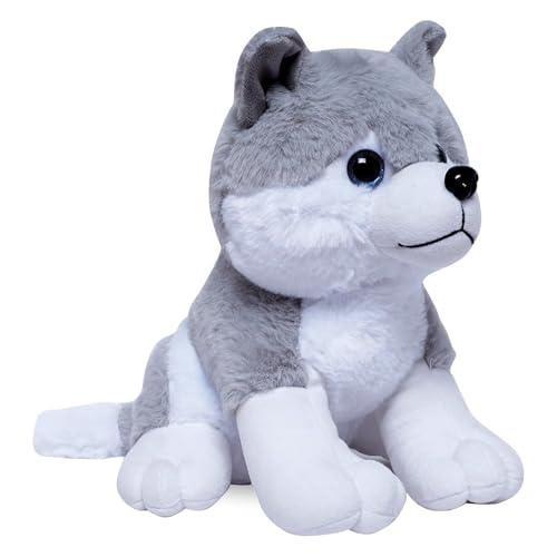 Image of Babique Plush Husky Dog Stuffed Animal Puppy Soft Toy, Adorable Gifts for Kids and Adult, Glitter Eyes Soft Toy, 32CM (Gray)